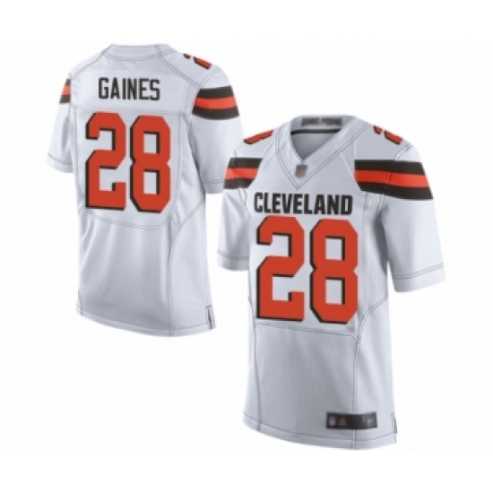 Men's Cleveland Browns 28 Phillip Gaines Elite White Football Jersey