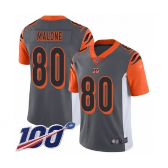 Men's Cincinnati Bengals 80 Josh Malone Limited Silver Inverted Legend 100th Season Football Jersey