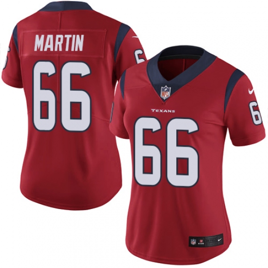 Women's Nike Houston Texans 66 Nick Martin Elite Red Alternate NFL Jersey