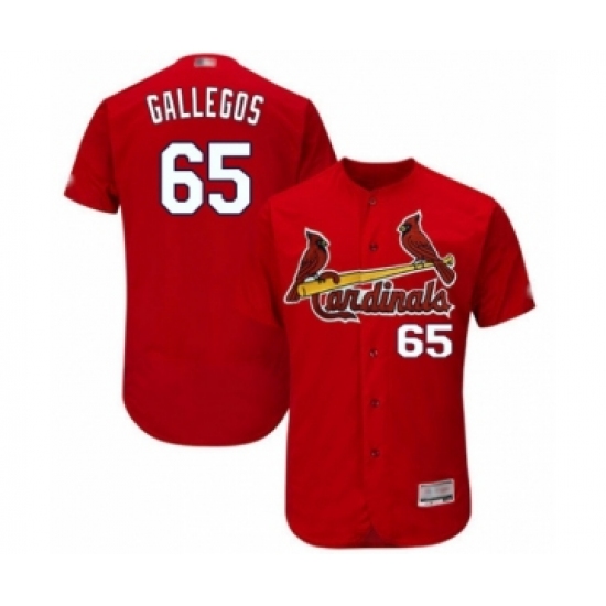 Men's St. Louis Cardinals 65 Giovanny Gallegos Red Alternate Flex Base Authentic Collection Baseball Player Jersey