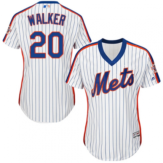 Women's Majestic New York Mets 20 Neil Walker Authentic White Alternate Cool Base MLB Jersey