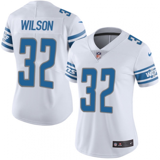 Women's Nike Detroit Lions 32 Tavon Wilson Elite White NFL Jersey