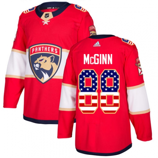 Men's Adidas Florida Panthers 88 Jamie McGinn Authentic Red USA Flag Fashion NHL Jersey