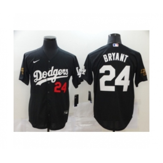 Los Angeles Dodgers 24 Kobe Bryant Black 2020 Cool Base Jerseys