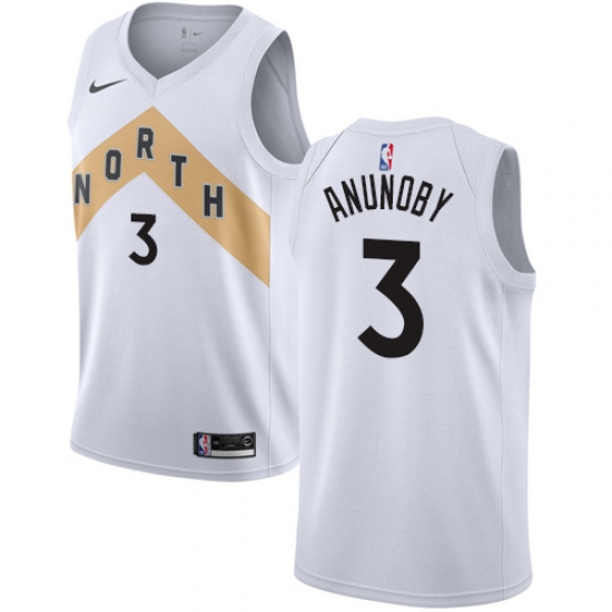 Youth Nike Toronto Raptors 3 OG Anunoby Swingman White NBA Jersey - City Edition