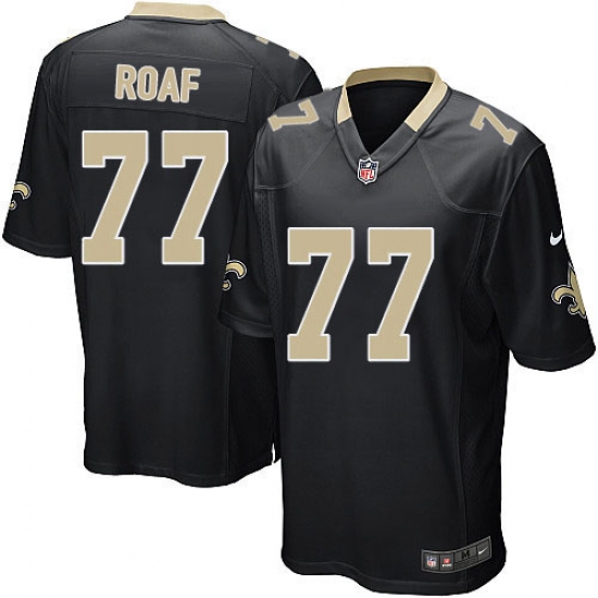 Men's Nike New Orleans Saints 77 Willie Roaf Game Black Team Color NFL Jersey