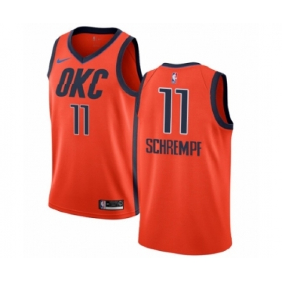 Men's Nike Oklahoma City Thunder 11 Detlef Schrempf Orange Swingman Jersey - Earned Edition