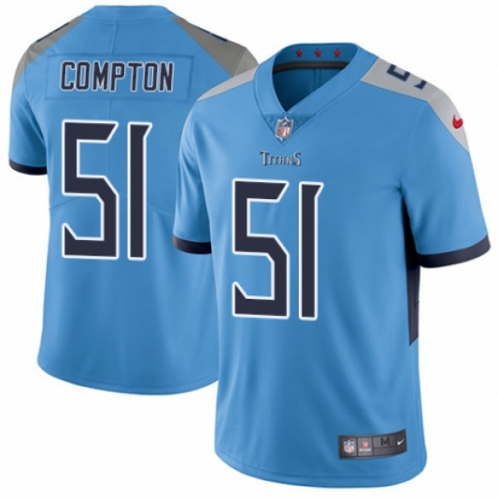 Youth Nike Tennessee Titans 51 Will Compton Light Blue Alternate Vapor Untouchable Limited Player NFL Jersey