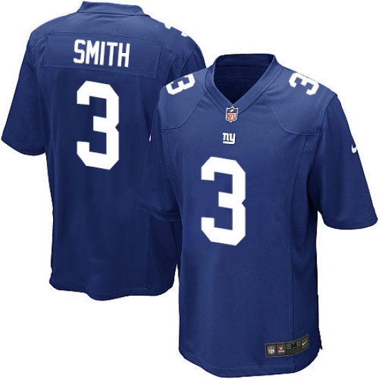 Men's Nike New York Giants 3 Geno Smith Game Royal Blue Team Color NFL Jersey