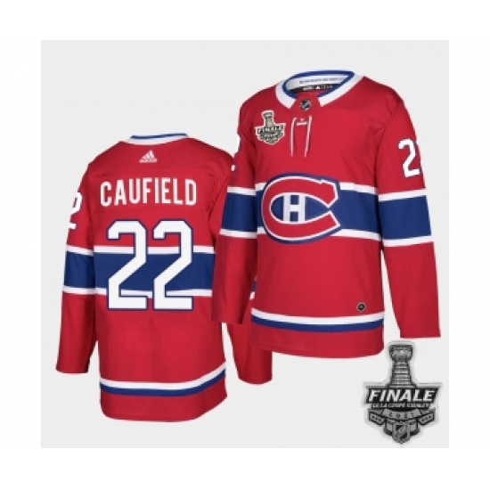 Men's Adidas Canadiens 22 Cole Caufield Red Road Authentic 2021 Stanley Cup Jersey