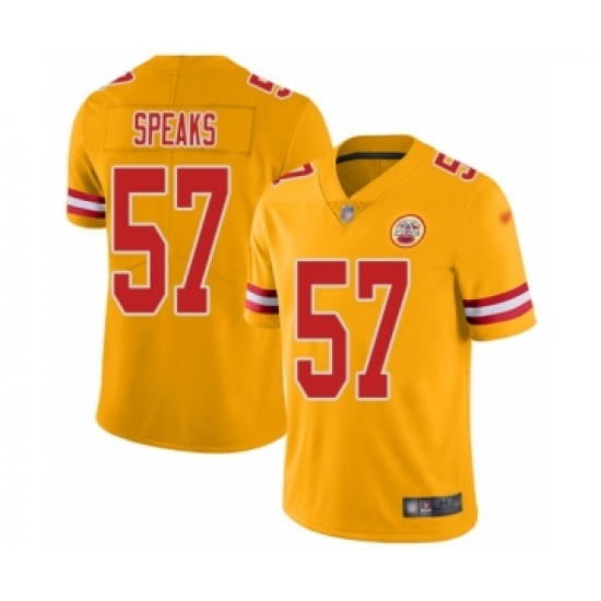 Youth Kansas City Chiefs 58 Derrick Thomas Limited Gold Inverted Legend Football Jersey