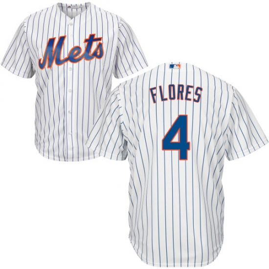 Youth Majestic New York Mets 4 Wilmer Flores Authentic White Home Cool Base MLB Jersey