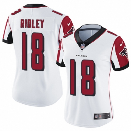 Women's Nike Atlanta Falcons 18 Calvin Ridley White Vapor Untouchable Limited Player NFL Jersey