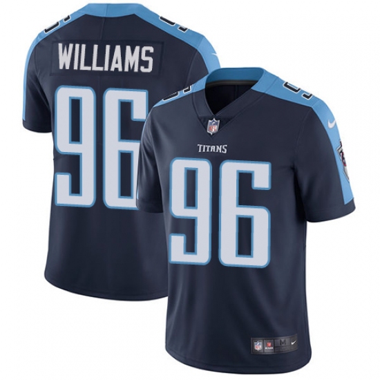 Men's Nike Tennessee Titans 96 Sylvester Williams Navy Blue Alternate Vapor Untouchable Limited Player NFL Jersey