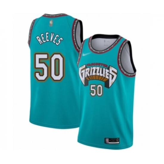 Men's Memphis Grizzlies 50 Bryant Reeves Authentic Green Hardwood Classic Basketball Jersey