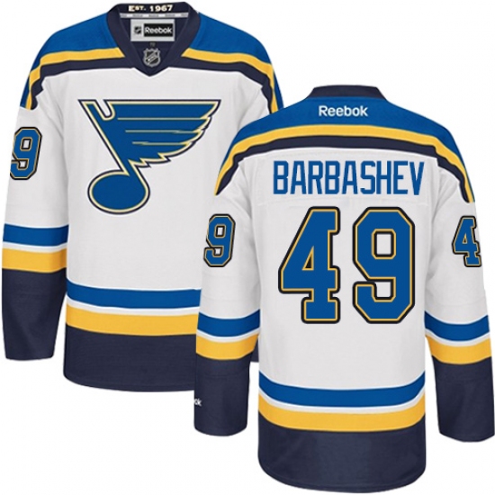 Youth Reebok St. Louis Blues 49 Ivan Barbashev Authentic White Away NHL Jersey