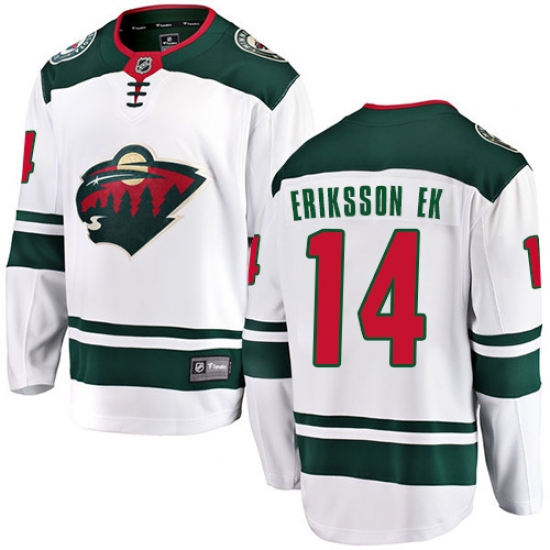 Youth Minnesota Wild 14 Joel Eriksson Ek Authentic White Away Fanatics Branded Breakaway NHL Jersey