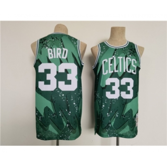 Men's Boston Celtics 33 Larry Bird Green Throwback basketball Jersey