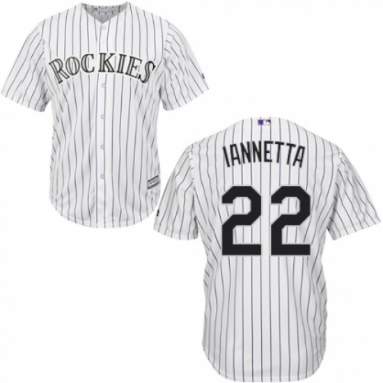 Men's Majestic Colorado Rockies 22 Chris Iannetta Replica White Home Cool Base MLB Jersey