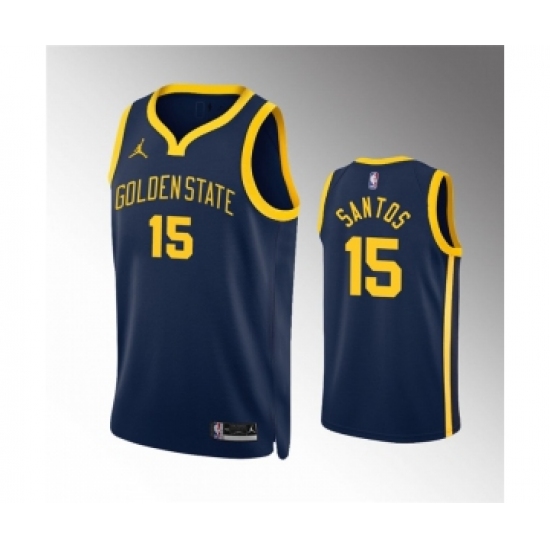 Men's Golden State Warriors 15 Gui Santos Navy Statement Edition Stitched Jersey