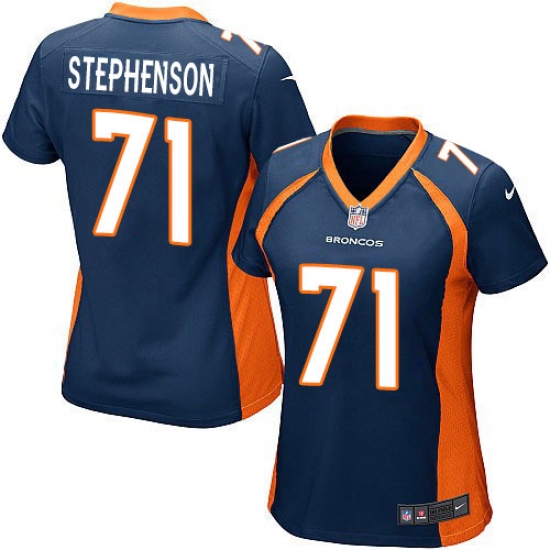 Women's Nike Denver Broncos 71 Donald Stephenson Game Navy Blue Alternate NFL Jersey