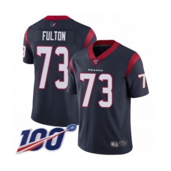 Men's Houston Texans 73 Zach Fulton Navy Blue Team Color Vapor Untouchable Limited Player 100th Season Football Jersey