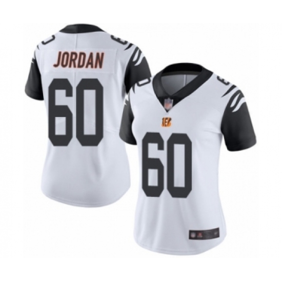 Women's Cincinnati Bengals 60 Michael Jordan Limited White Rush Vapor Untouchable Football Jersey