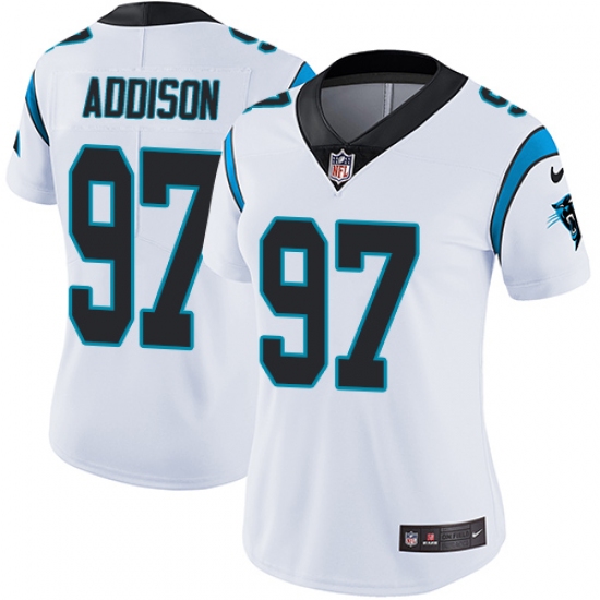 Women's Nike Carolina Panthers 97 Mario Addison White Vapor Untouchable Limited Player NFL Jersey