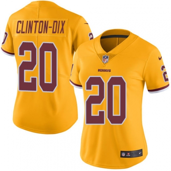 Women's Nike Washington Redskins 20 Ha Clinton-Dix Limited Gold Rush Vapor Untouchable NFL Jersey