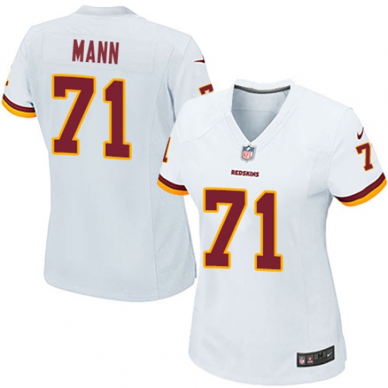 Women's Nike Washington Redskins 71 Charles Mann Game White NFL Jersey