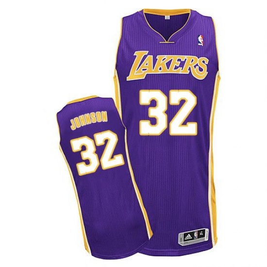 Youth Adidas Los Angeles Lakers 32 Magic Johnson Authentic Purple Road NBA Jersey