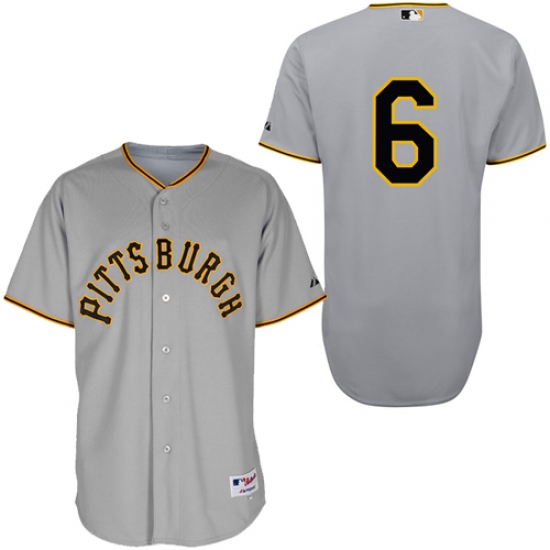 Men's Majestic Pittsburgh Pirates 6 Starling Marte Replica Grey 1953 Turn Back The Clock MLB Jersey