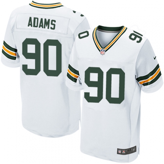Men's Nike Green Bay Packers 90 Montravius Adams Elite White NFL Jersey