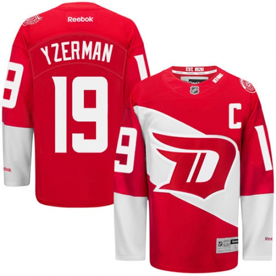 Youth Reebok Detroit Red Wings 19 Steve Yzerman Authentic Red 2016 Stadium Series NHL Jersey