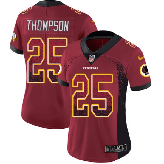 Women's Nike Washington Redskins 25 Chris Thompson Limited Red Rush Drift Fashion NFL Jersey