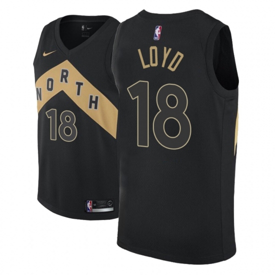 Men NBA 2018-19 Toronto Raptors 18 Jordan Loyd City Edition Black Jersey