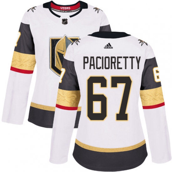 Women's Adidas Vegas Golden Knights 67 Max Pacioretty Authentic White Away NHL Jersey