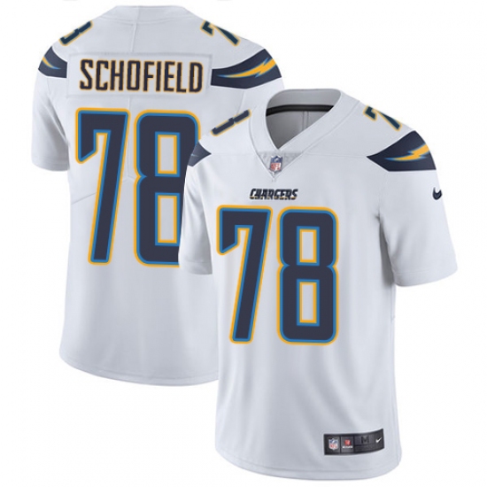 Men's Nike Los Angeles Chargers 78 Michael Schofield White Vapor Untouchable Limited Player NFL Jersey