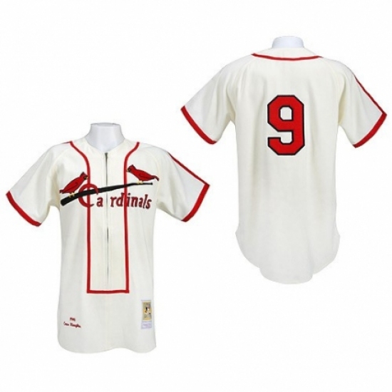 Men's Mitchell and Ness St. Louis Cardinals 9 Roger Maris Replica Cream Throwback MLB Jersey