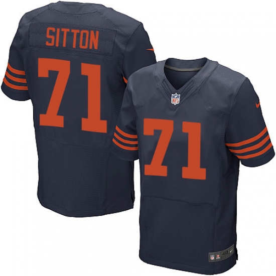 Men's Nike Chicago Bears 71 Josh Sitton Elite Navy Blue Alternate NFL Jersey