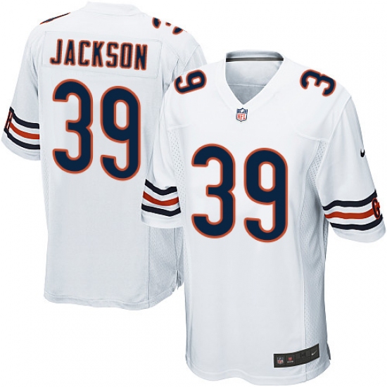 Men's Nike Chicago Bears 39 Eddie Jackson Game White NFL Jersey