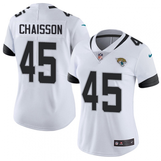 Women's Jacksonville Jaguars 45 K'Lavon Chaisson White Stitched NFL Vapor Untouchable Limited Jersey