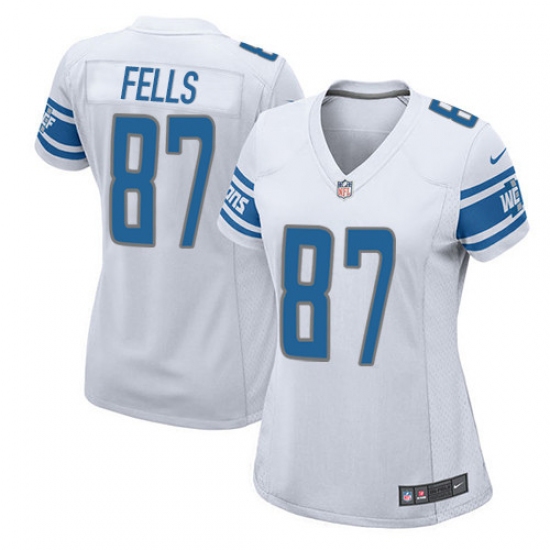 Women's Nike Detroit Lions 87 Darren Fells Game White NFL Jersey