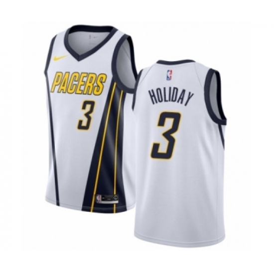 Youth Nike Indiana Pacers 3 Aaron Holiday White Swingman Jersey - Earned Edition