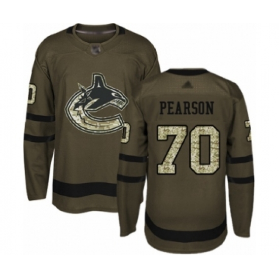 Men's Vancouver Canucks 70 Tanner Pearson Authentic Green Salute to Service Hockey Jersey