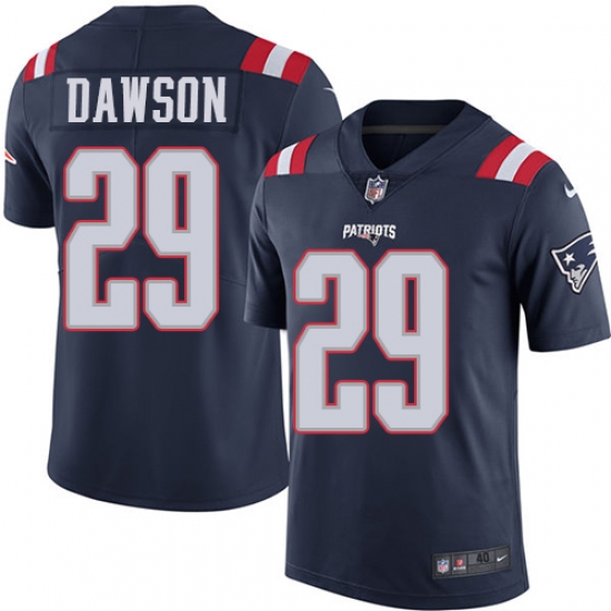 Youth Nike New England Patriots 29 Duke Dawson Limited Navy Blue Rush Vapor Untouchable NFL Jersey