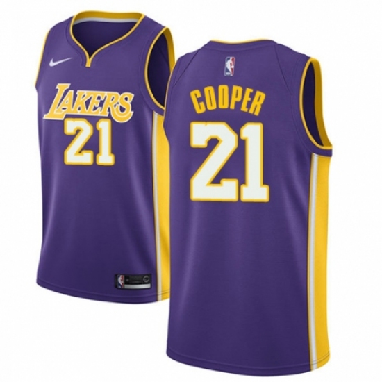 Men's Nike Los Angeles Lakers 21 Michael Cooper Authentic Purple NBA Jersey - Icon Edition