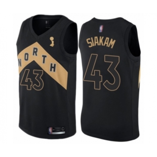 Women's Toronto Raptors 43 Pascal Siakam Swingman Black 2019 Basketball Finals Champions Jersey - City Edition