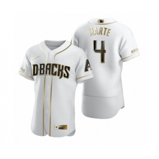 Men's Arizona Diamondbacks 4 Ketel Marte Nike White Authentic Golden Edition Jersey