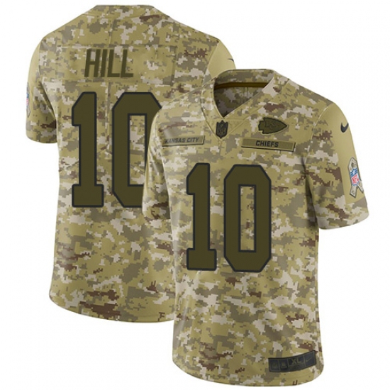 Men's Nike Kansas City Chiefs 10 Tyreek Hill Limited Camo 2018 Salute to Service NFL Jersey